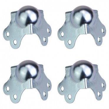 Medium Zinc Plated Ball Corners - 42mm x 42mm - Pack of 4